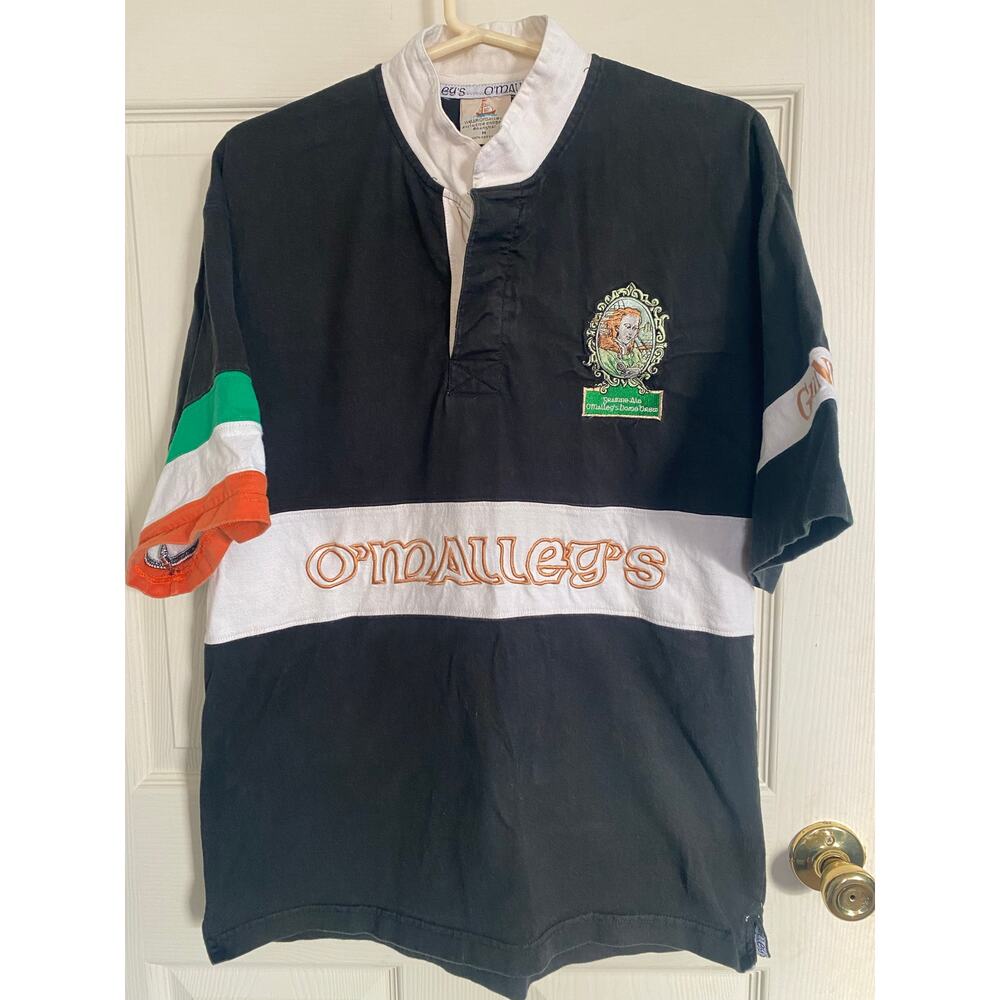 Vtg O'Malley's Shanghai Irish Pub Rugby Shirt - Guinness Promo - Size M